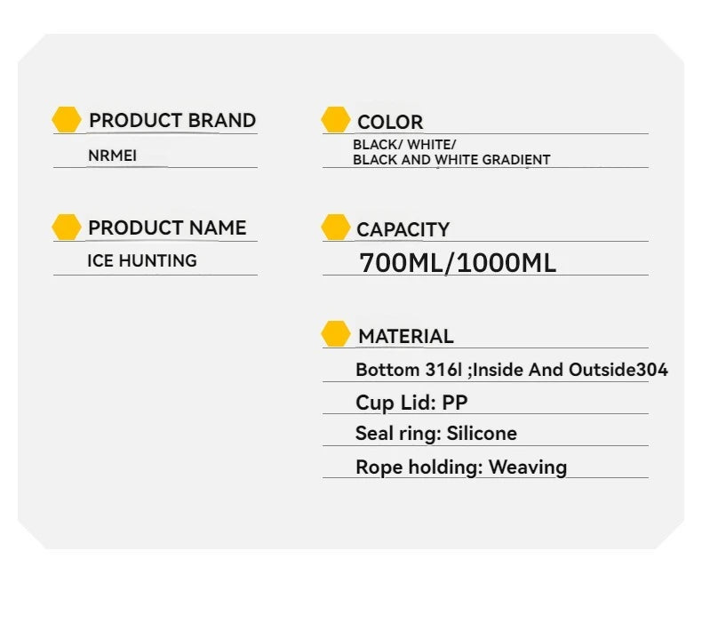 Insulated Sports Water Bottle with Handle - 1L Stainless Steel