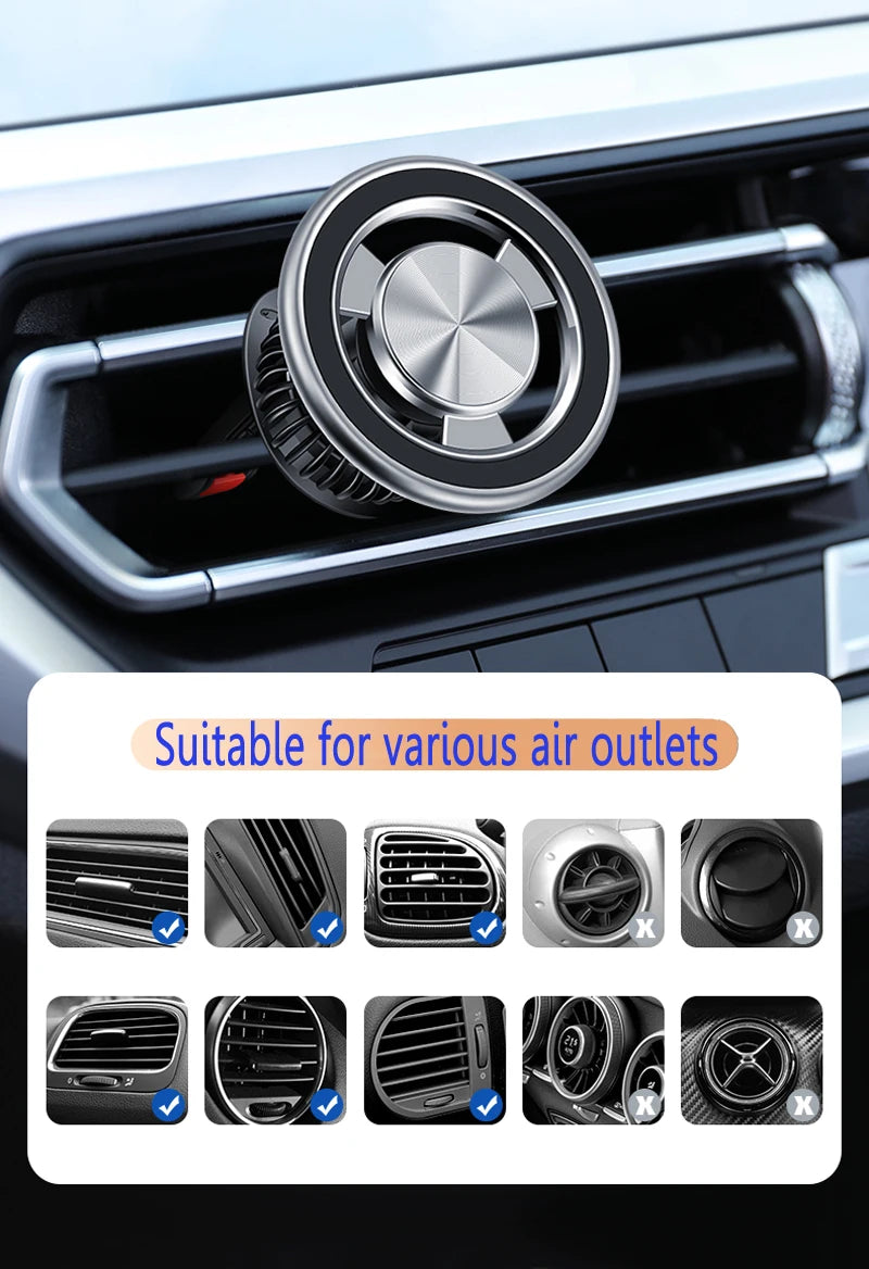 MagSafe Car Phone Mount - 360° Magnetic Air Vent Holder