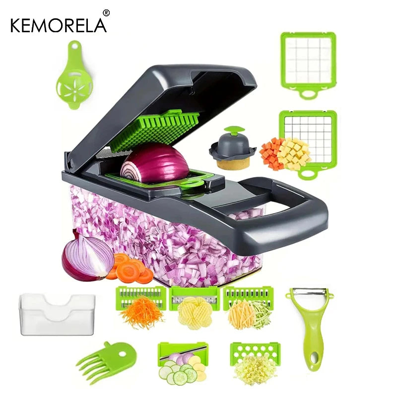 14-in-1 Multifunctional Vegetable Chopper - Kitchen Slicer & Dicer