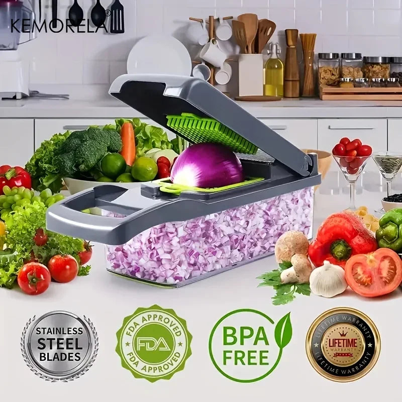 14-in-1 Multifunctional Vegetable Chopper - Kitchen Slicer & Dicer