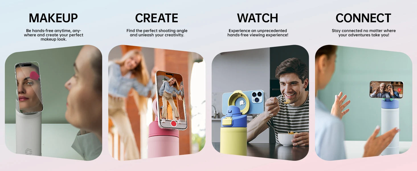 Magnetic Thermos Water Bottle with Phone Holder - 950ml Insulated