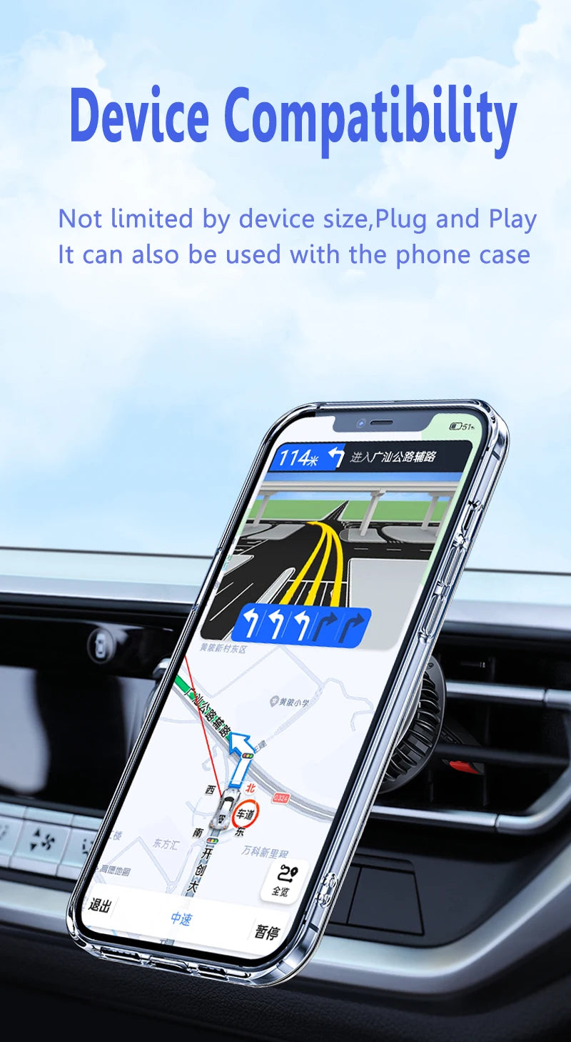 MagSafe Car Phone Mount - 360° Magnetic Air Vent Holder