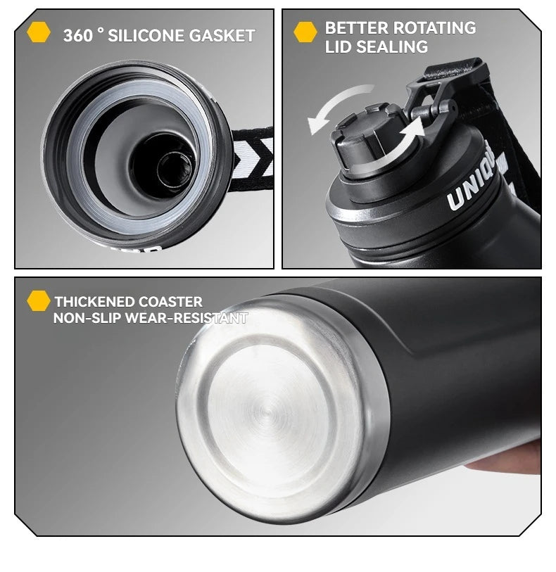 Insulated Sports Water Bottle with Handle - 1L Stainless Steel