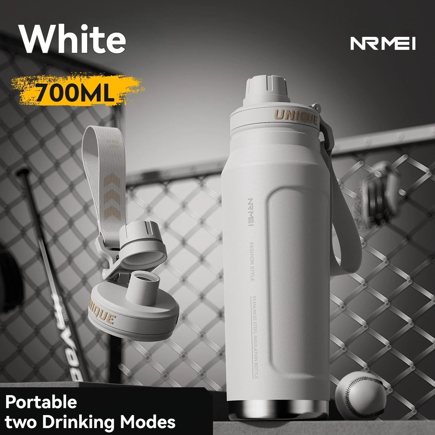 Insulated Sports Water Bottle with Handle - 1L Stainless Steel